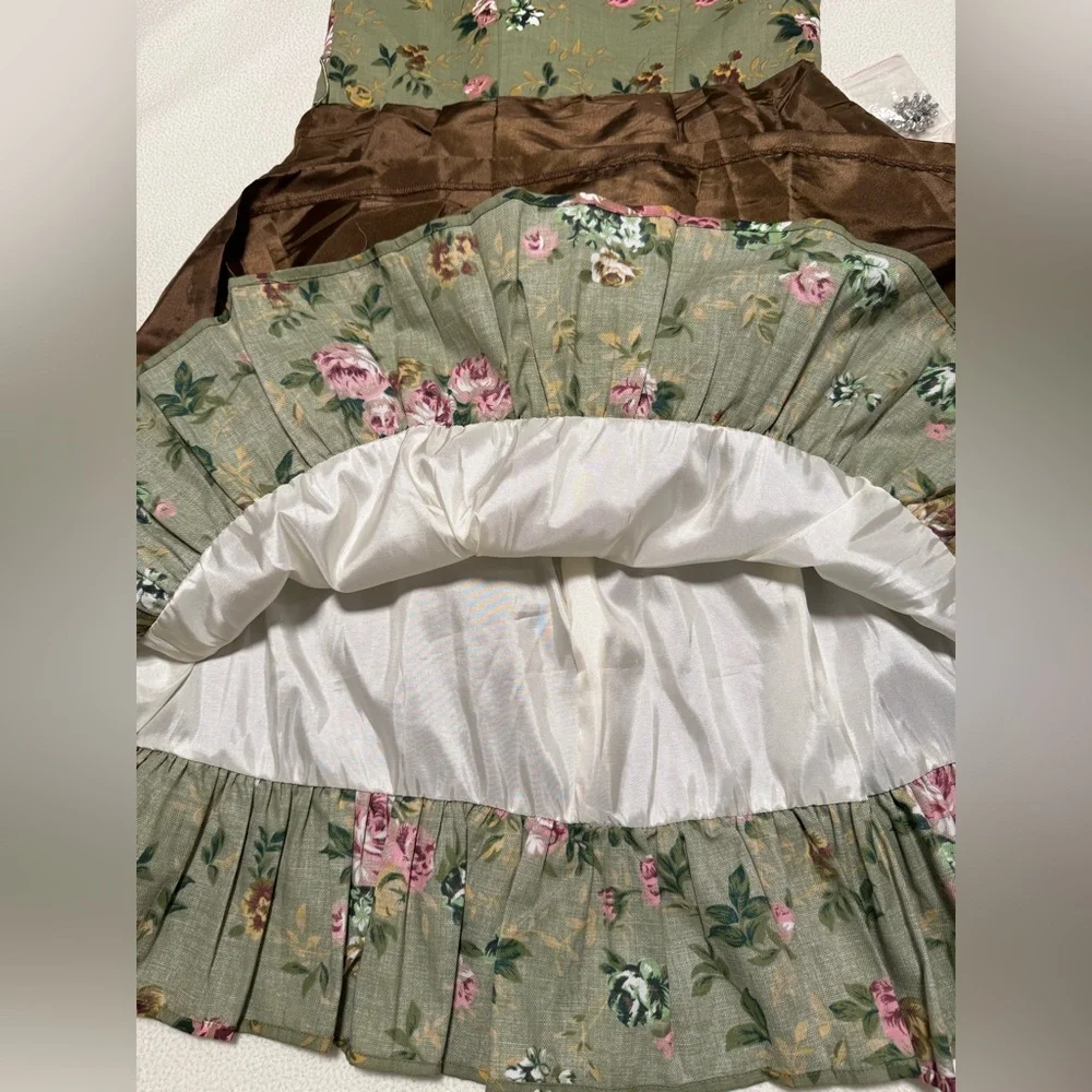 Edelnice Oktoberfest German Corset dress, Size EU 40 (Us 6), Green & brown - Picture 5 of 6